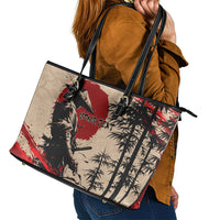 Personalised Japan Samurai Vintage Leather Tote Bag Honor Defines Strength