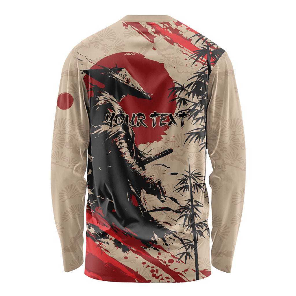 Personalised Japan Samurai Vintage Long Sleeve Shirt Honor Defines Strength