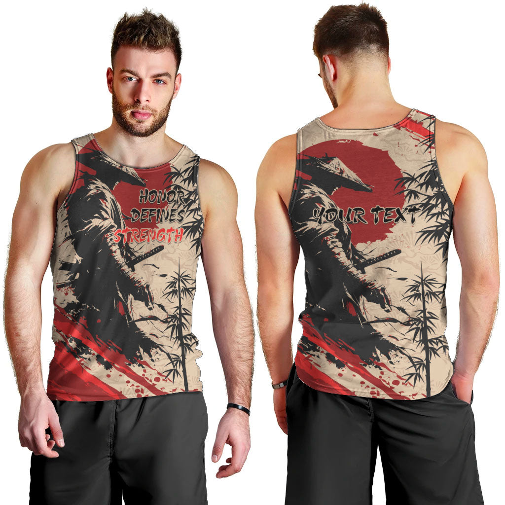 Personalised Japan Samurai Vintage Men Tank Top Honor Defines Strength