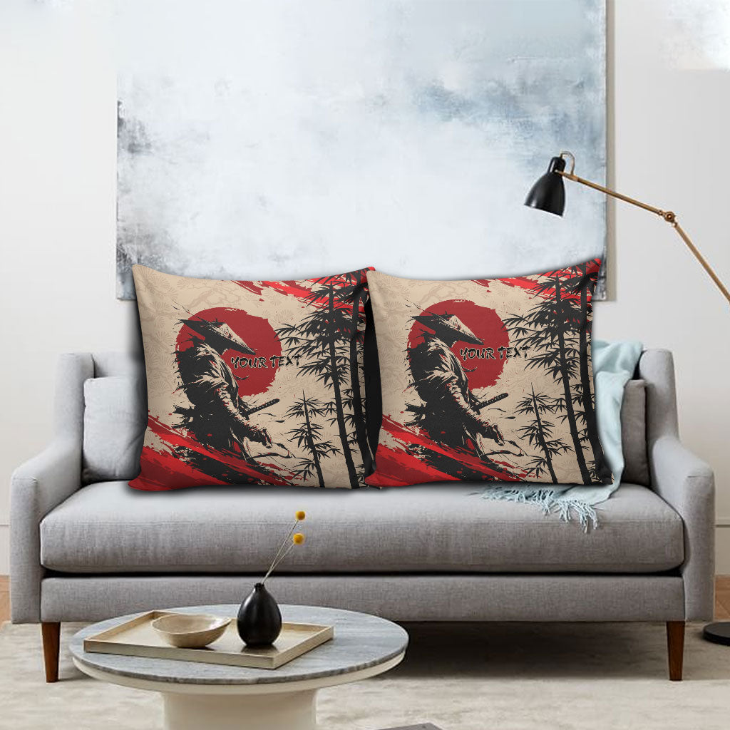 Personalised Japan Samurai Vintage Pillow Cover Honor Defines Strength