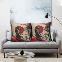 Personalised Japan Samurai Vintage Pillow Cover Honor Defines Strength