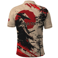 Personalised Japan Samurai Vintage Polo Shirt Honor Defines Strength