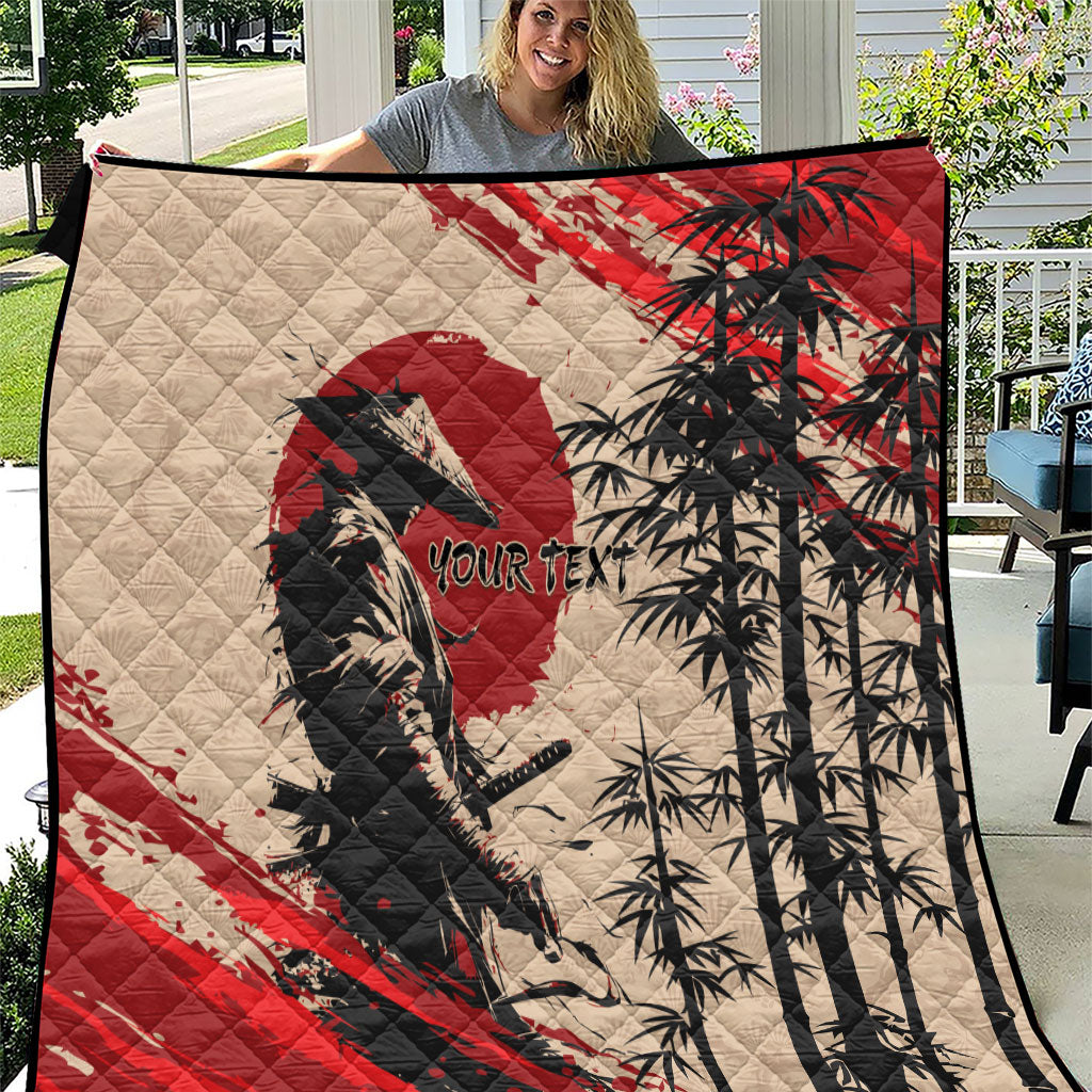 Personalised Japan Samurai Vintage Quilt Honor Defines Strength