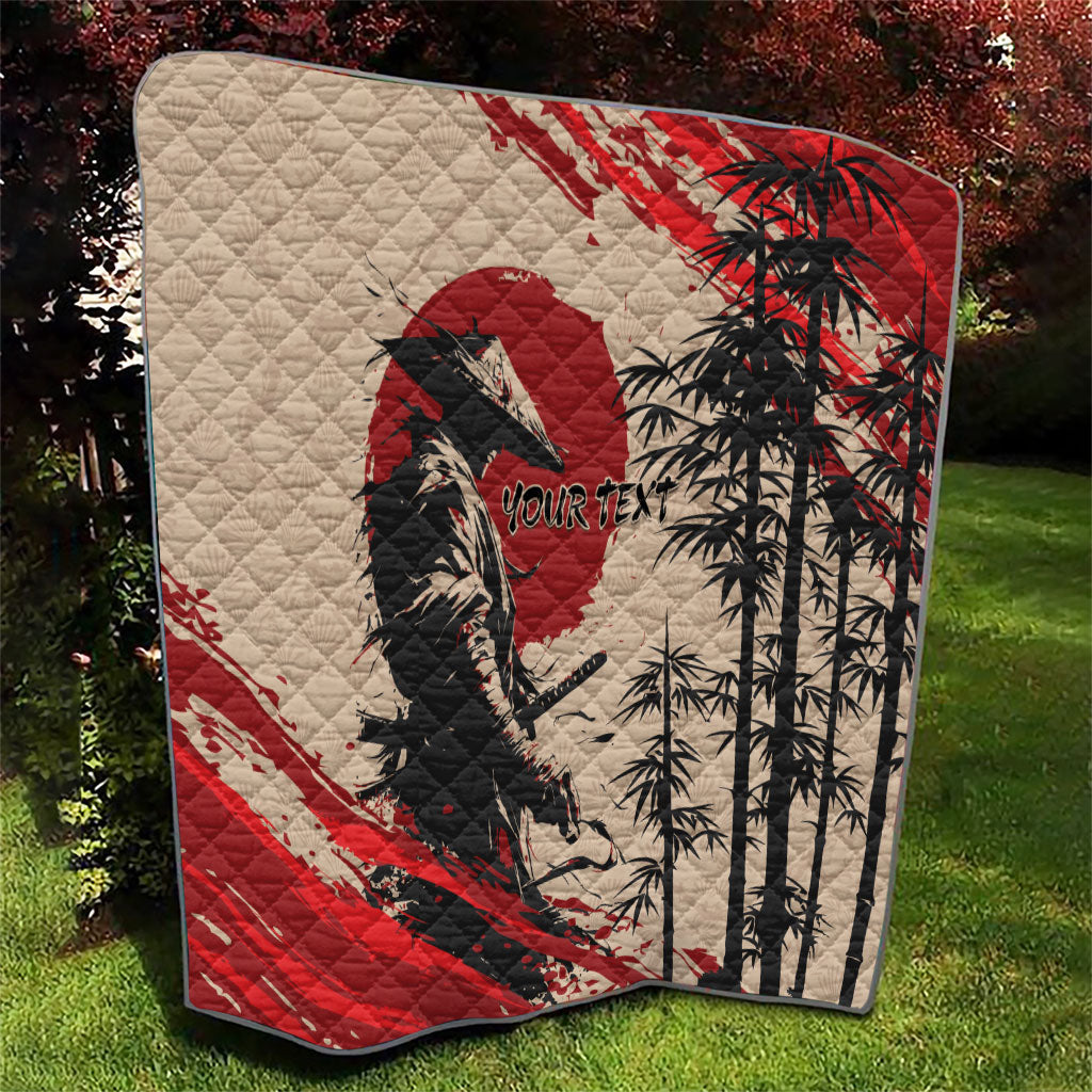 Personalised Japan Samurai Vintage Quilt Honor Defines Strength