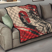 Personalised Japan Samurai Vintage Quilt Honor Defines Strength