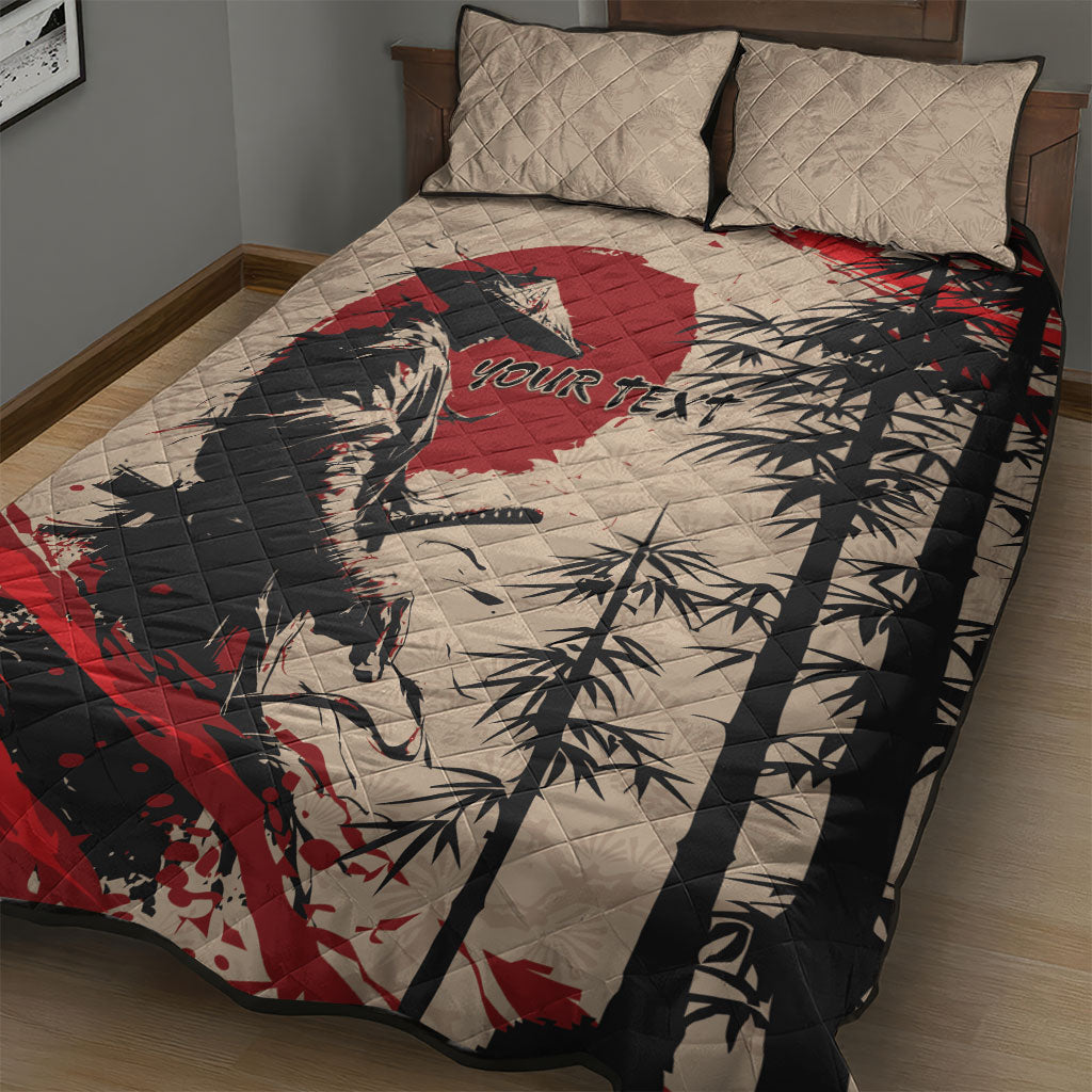 Personalised Japan Samurai Vintage Quilt Bed Set Honor Defines Strength