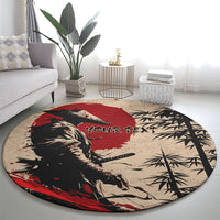 Personalised Japan Samurai Vintage Round Carpet Honor Defines Strength