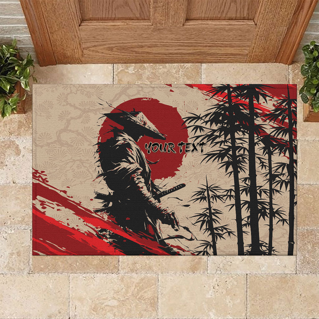 Personalised Japan Samurai Vintage Rubber Doormat Honor Defines Strength