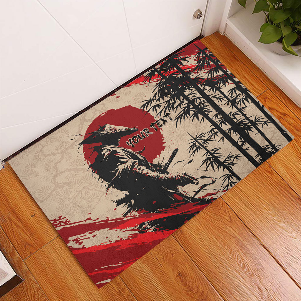 Personalised Japan Samurai Vintage Rubber Doormat Honor Defines Strength