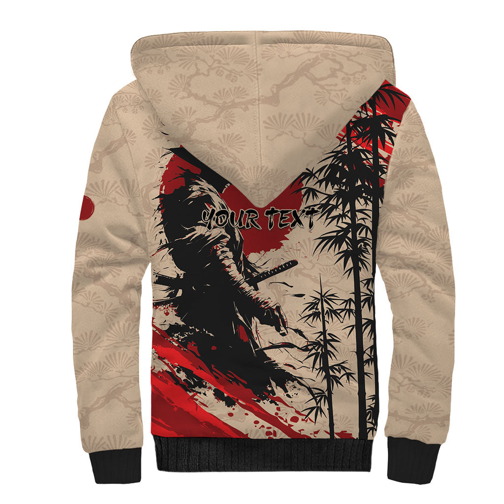 Personalised Japan Samurai Vintage Sherpa Hoodie Honor Defines Strength