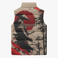 Personalised Japan Samurai Vintage Sleeveless Puffer Jacket Honor Defines Strength