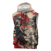 Personalised Japan Samurai Vintage Sleeveless Zip Hoodie Honor Defines Strength