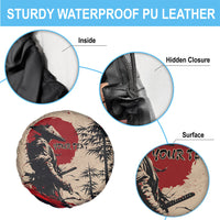 Personalised Japan Samurai Vintage Spare Tire Cover Honor Defines Strength