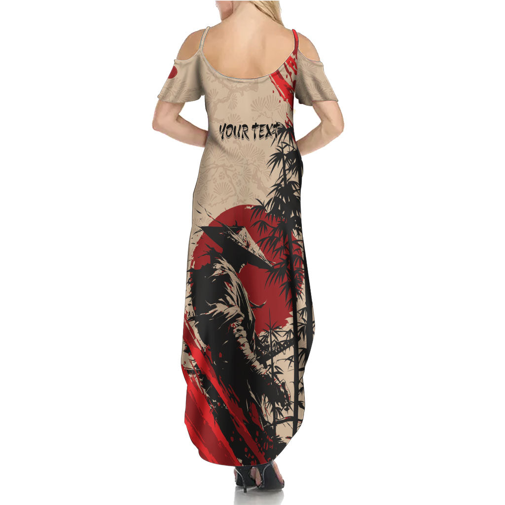 Personalised Japan Samurai Vintage Summer Maxi Dress Honor Defines Strength