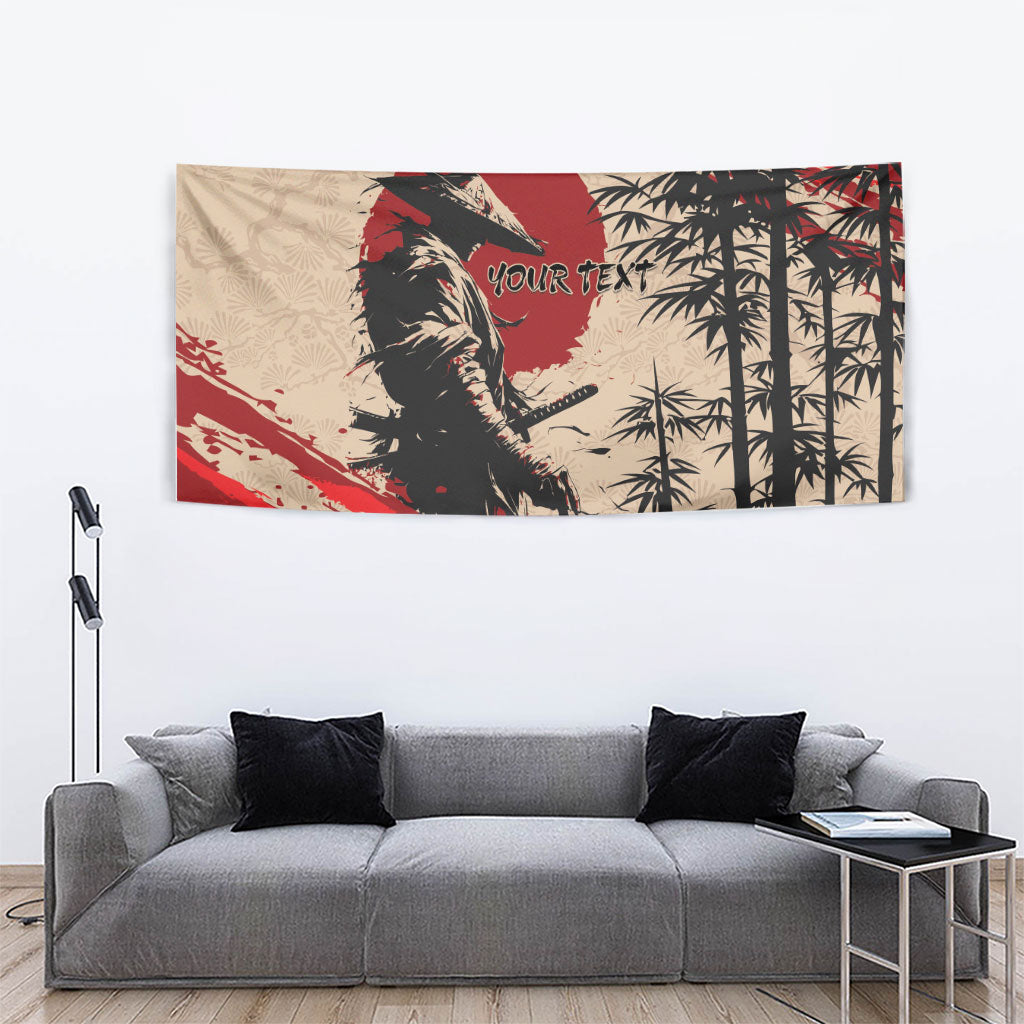 Personalised Japan Samurai Vintage Tapestry Honor Defines Strength