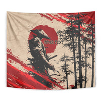 Personalised Japan Samurai Vintage Tapestry Honor Defines Strength