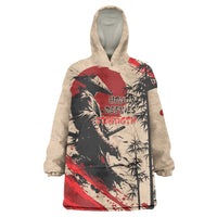 Personalised Japan Samurai Vintage Wearable Blanket Hoodie Honor Defines Strength