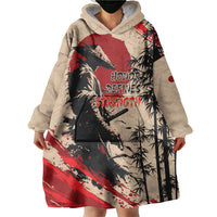 Personalised Japan Samurai Vintage Wearable Blanket Hoodie Honor Defines Strength