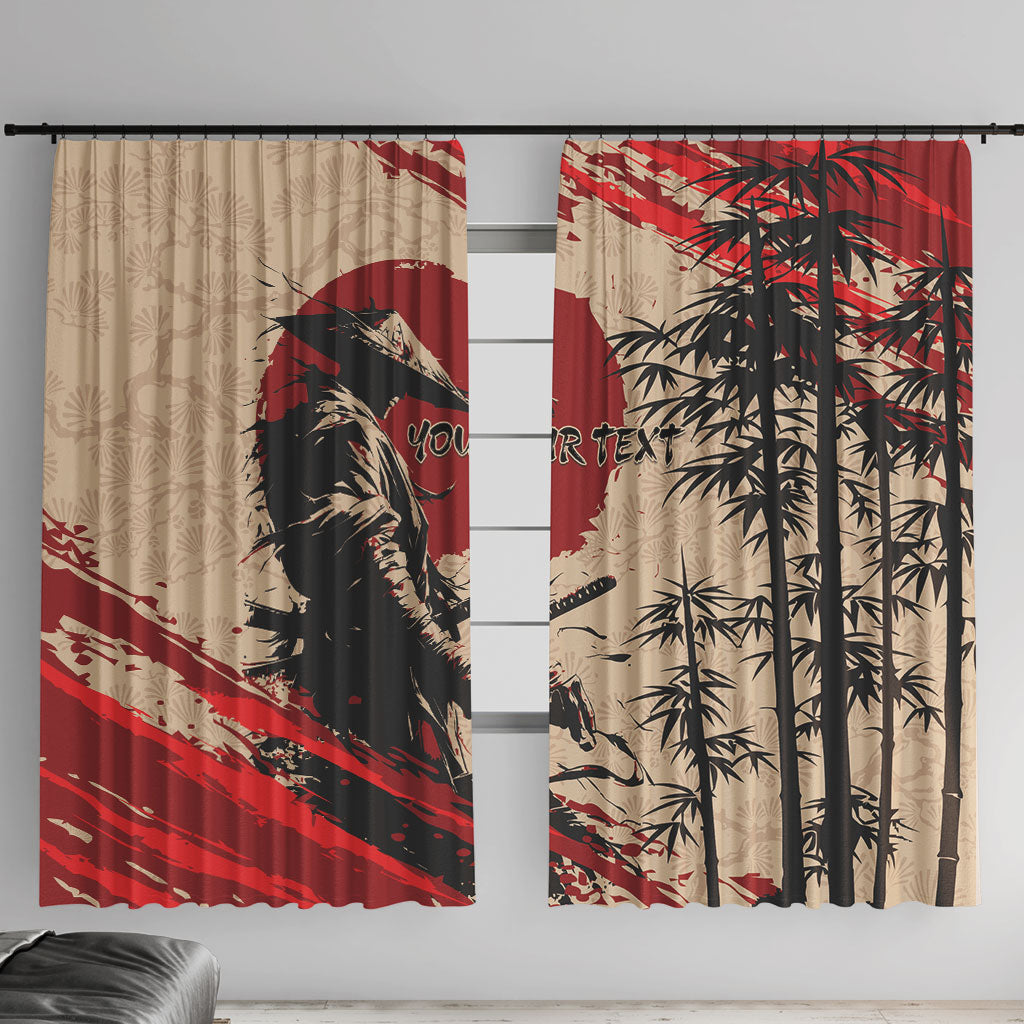 Personalised Japan Samurai Vintage Window Curtain Honor Defines Strength