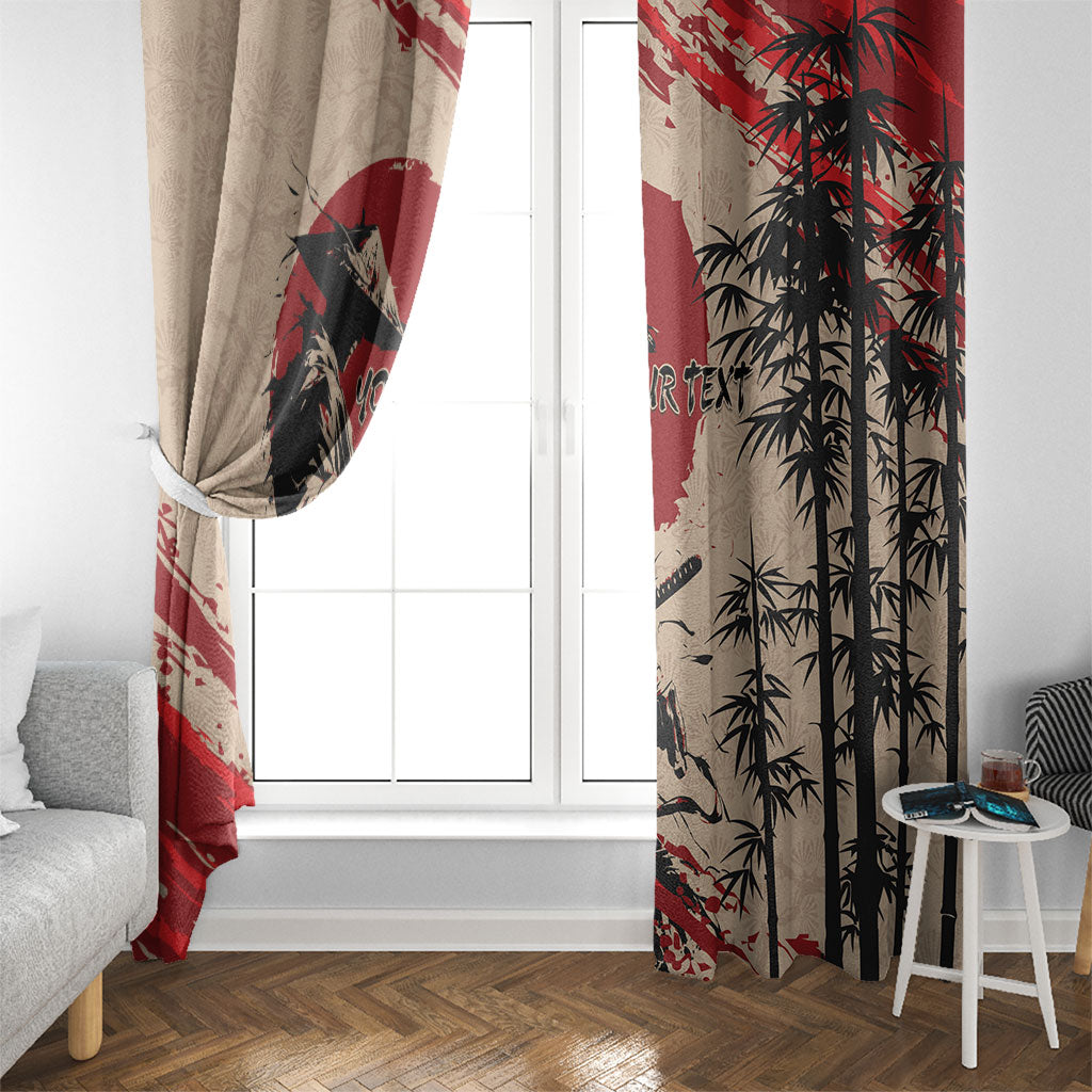 Personalised Japan Samurai Vintage Window Curtain Honor Defines Strength
