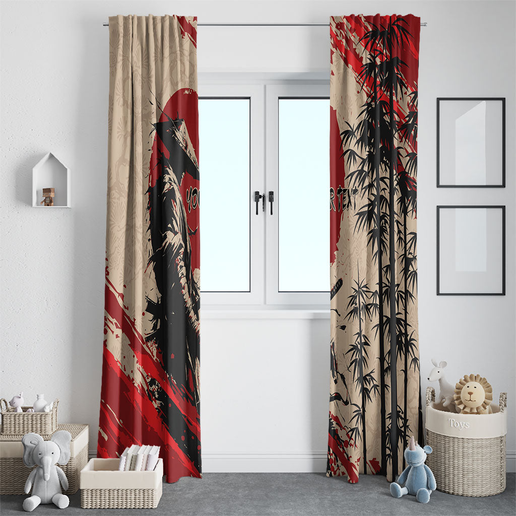 Personalised Japan Samurai Vintage Window Curtain Honor Defines Strength