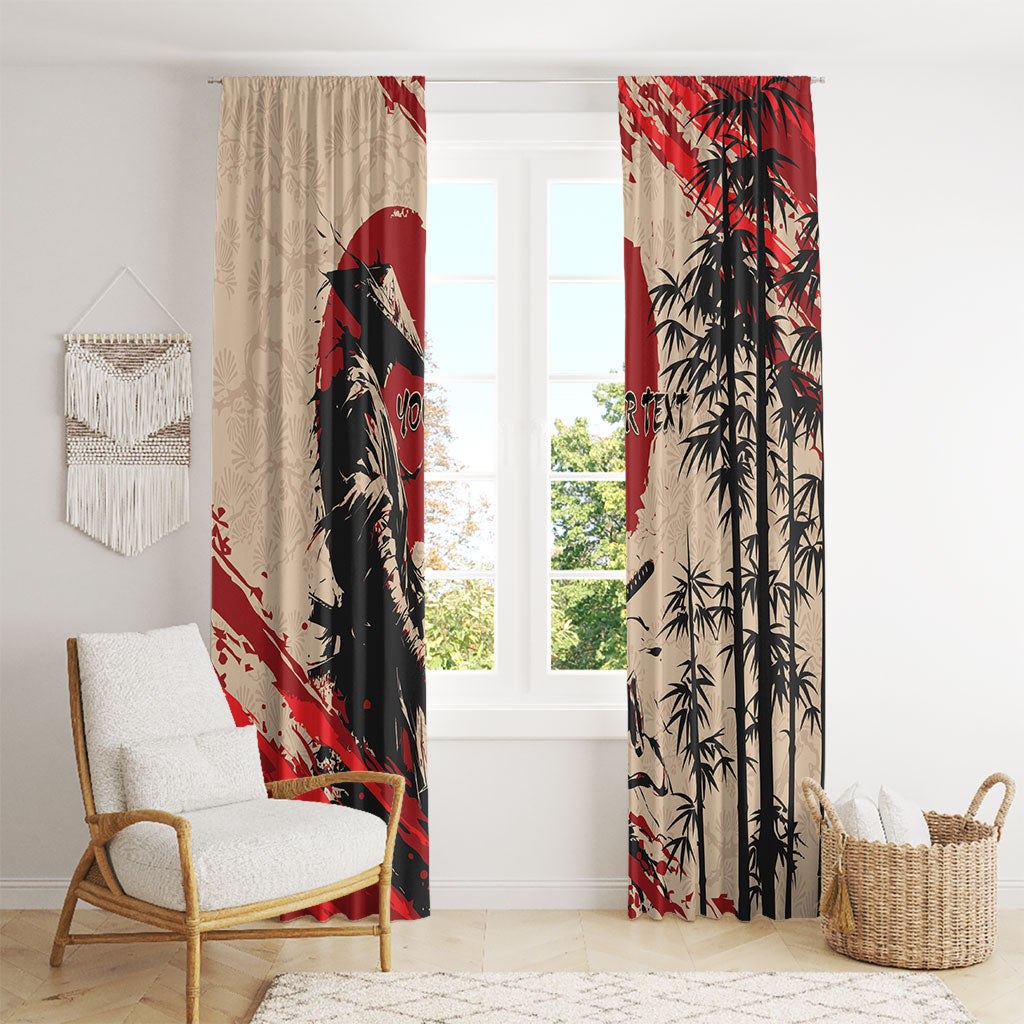 Personalised Japan Samurai Vintage Window Curtain Honor Defines Strength