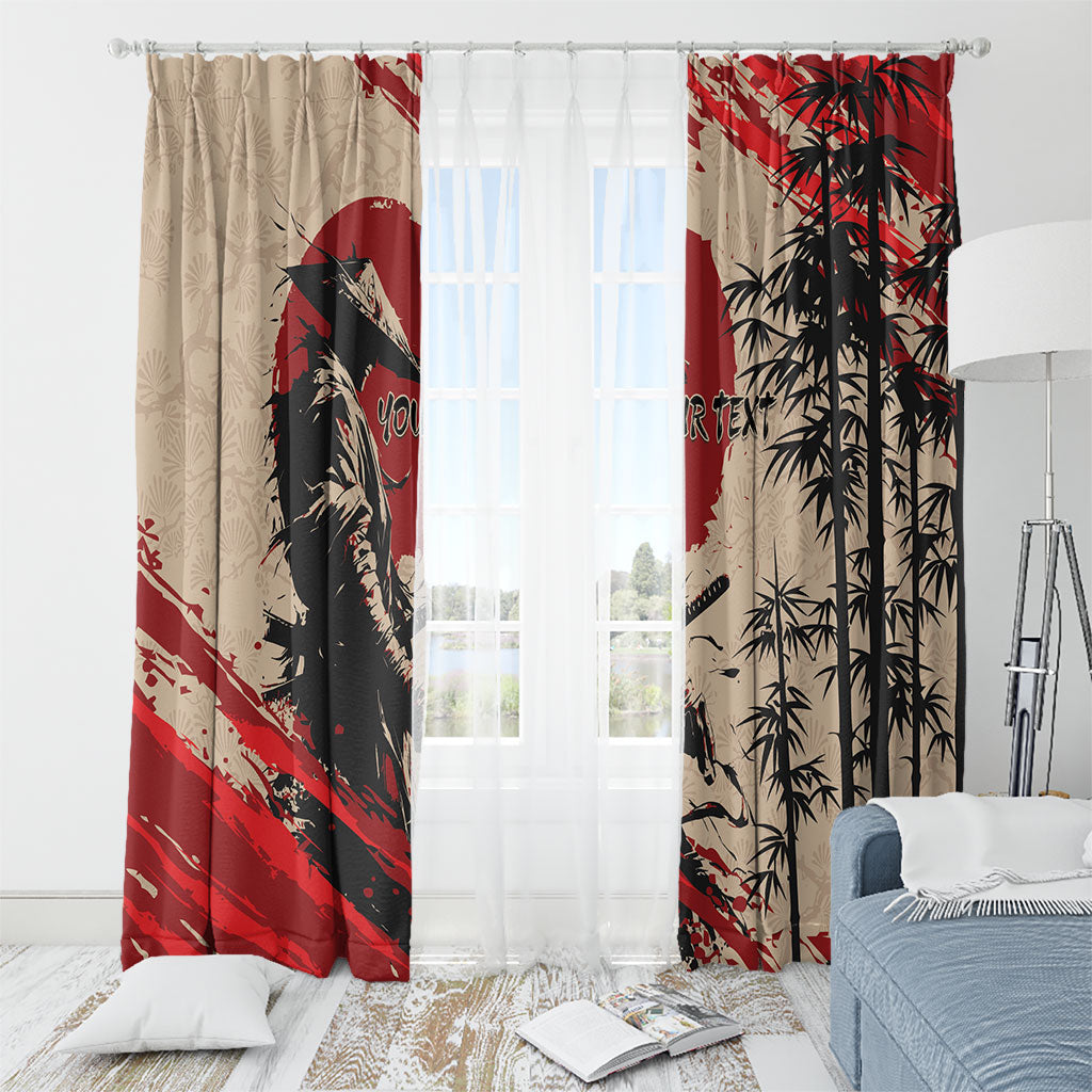 Personalised Japan Samurai Vintage Window Curtain Honor Defines Strength
