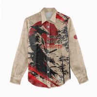Personalised Japan Samurai Vintage Women Casual Shirt Honor Defines Strength