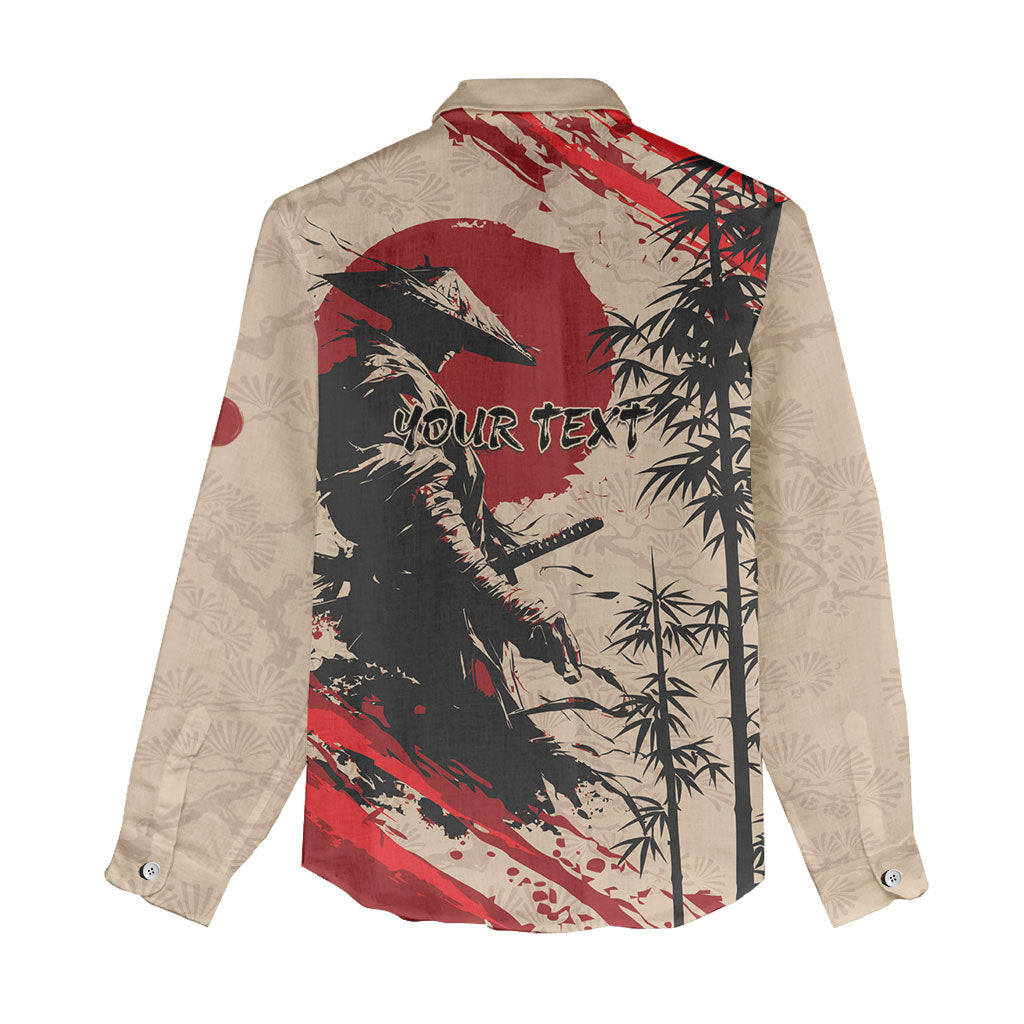 Personalised Japan Samurai Vintage Women Casual Shirt Honor Defines Strength
