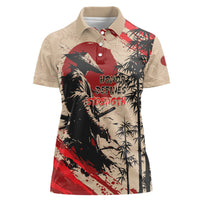 Personalised Japan Samurai Vintage Women Polo Shirt Honor Defines Strength