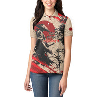 Personalised Japan Samurai Vintage Women Polo Shirt Honor Defines Strength