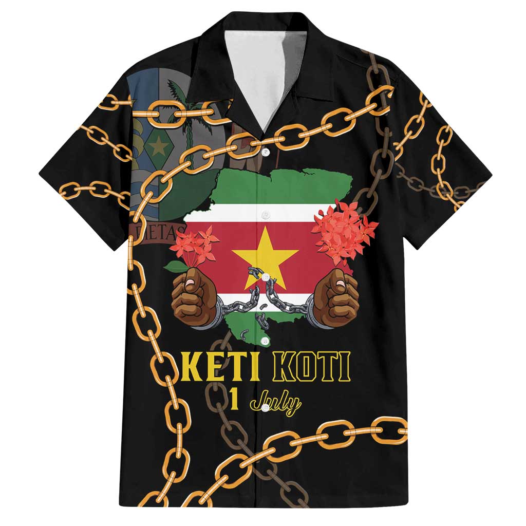 Suriname Keti Koti Family Matching Off Shoulder Maxi Dress and Hawaiian Shirt Kettingsnijden Prisiri Manspasi - Wonder Print Shop