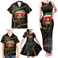 Suriname Keti Koti Family Matching Tank Maxi Dress and Hawaiian Shirt Kettingsnijden Prisiri Manspasi - Wonder Print Shop