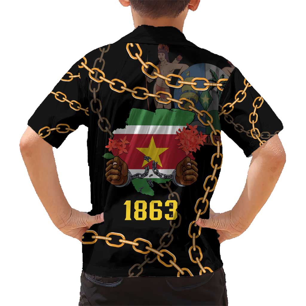 Suriname Keti Koti Kid Hawaiian Shirt Kettingsnijden Prisiri Manspasi - Wonder Print Shop