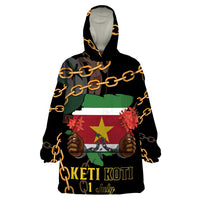 Suriname Keti Koti Wearable Blanket Hoodie Kettingsnijden Prisiri Manspasi - Wonder Print Shop