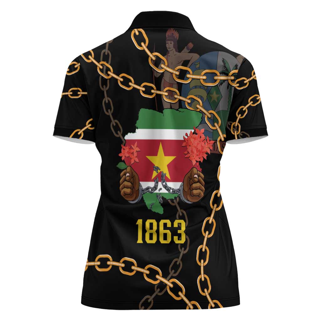 Suriname Keti Koti Women Polo Shirt Kettingsnijden Prisiri Manspasi - Wonder Print Shop