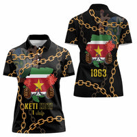 Suriname Keti Koti Women Polo Shirt Kettingsnijden Prisiri Manspasi - Wonder Print Shop