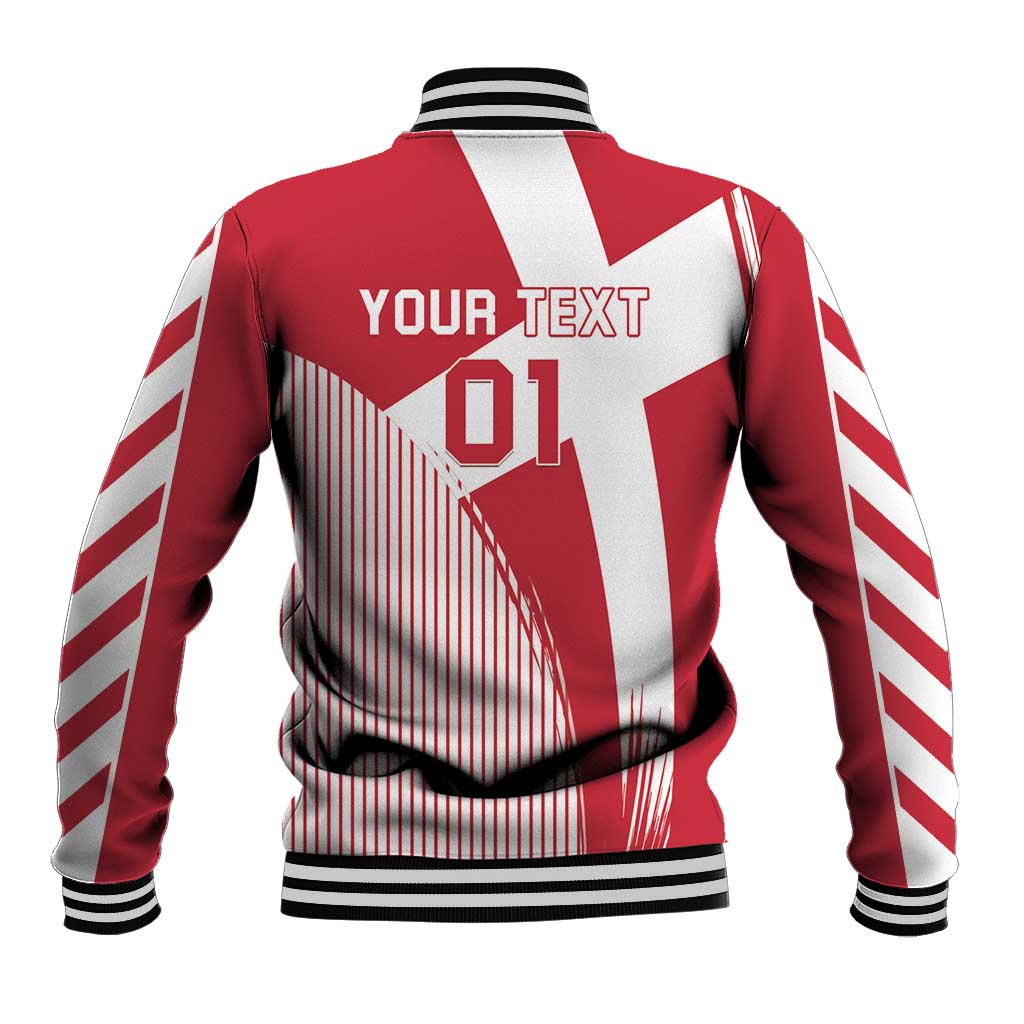 Custom Danmark 2024 Football Baseball Jacket We are Red We are White We are Danish Dynamite - Wonder Print Shop