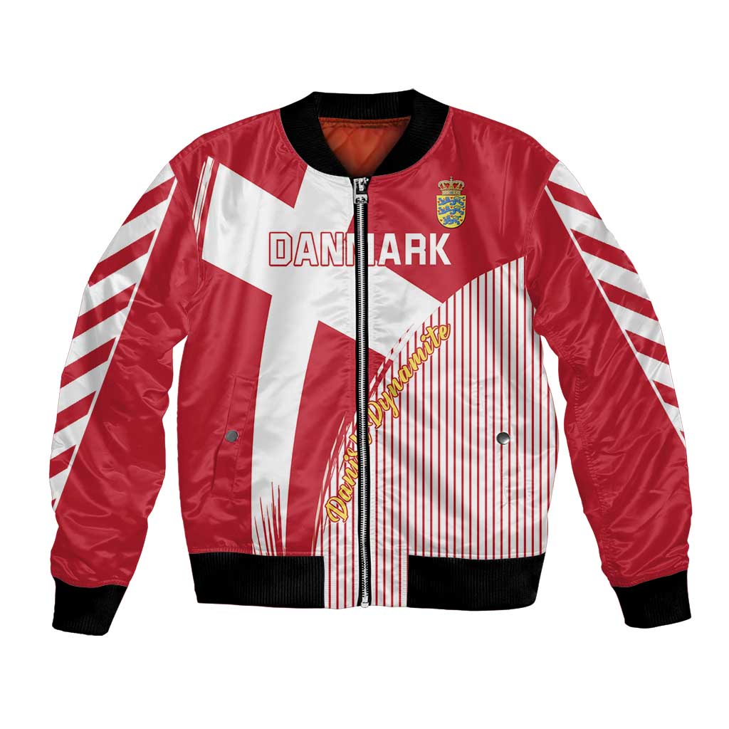 Custom Danmark 2024 Football Bomber Jacket We are Red We are White We are Danish Dynamite - Wonder Print Shop