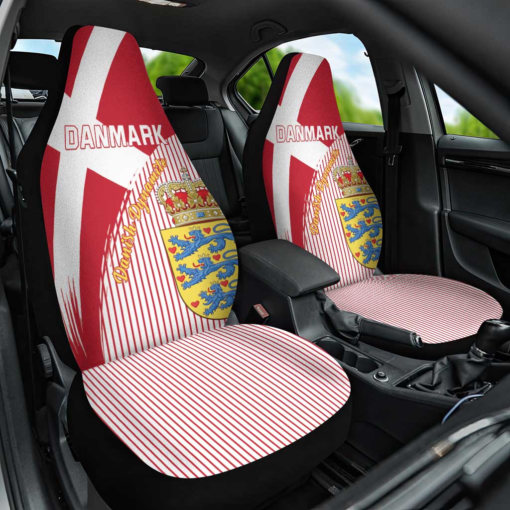 Danmark 2024 Football Car Seat Cover We are Red We are White We are Danish Dynamite - Wonder Print Shop