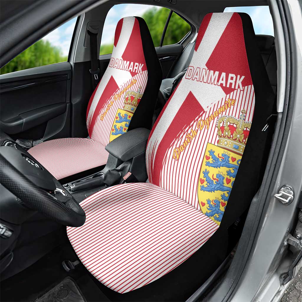Danmark 2024 Football Car Seat Cover We are Red We are White We are Danish Dynamite - Wonder Print Shop