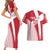Custom Danmark 2024 Football Couples Matching Short Sleeve Bodycon Dress and Hawaiian Shirt We are Red We are White We are Danish Dynamite - Wonder Print Shop