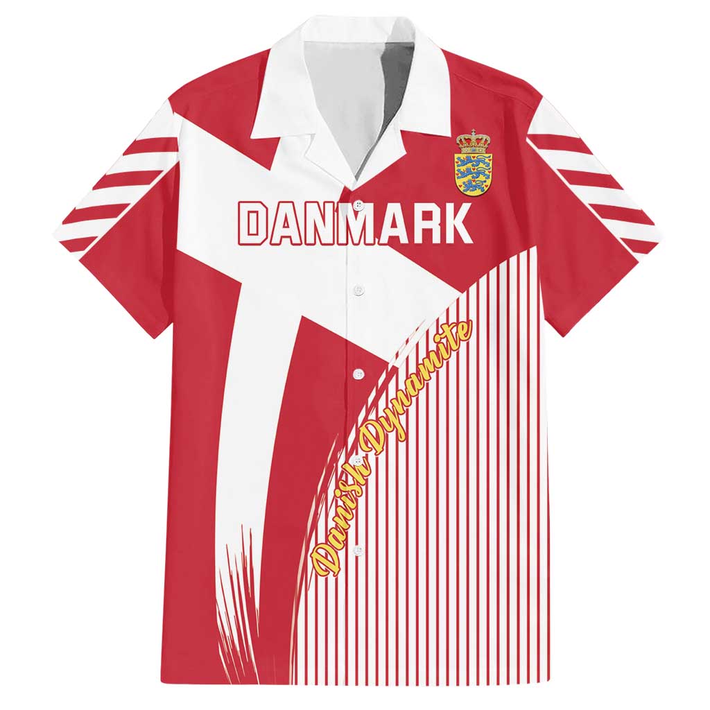 Custom Danmark 2024 Football Hawaiian Shirt We are Red We are White We are Danish Dynamite - Wonder Print Shop