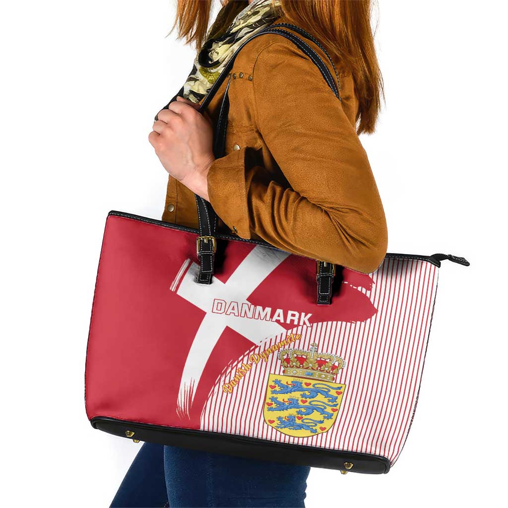 Danmark 2024 Football Leather Tote Bag We are Red We are White We are Danish Dynamite - Wonder Print Shop