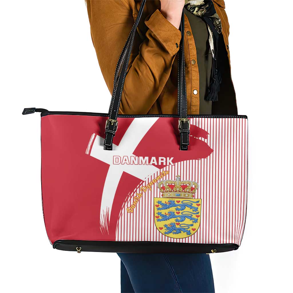Danmark 2024 Football Leather Tote Bag We are Red We are White We are Danish Dynamite - Wonder Print Shop
