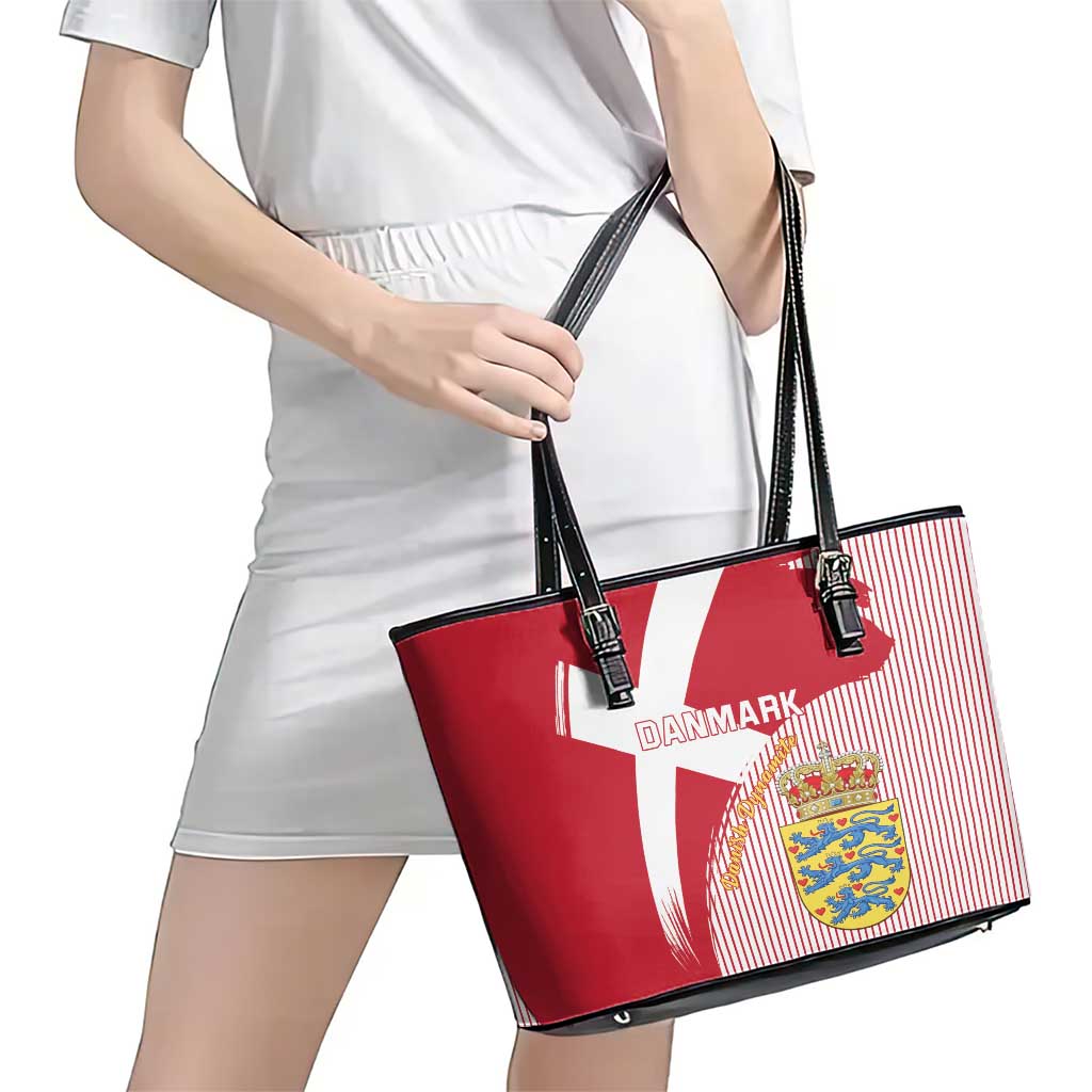 Danmark 2024 Football Leather Tote Bag We are Red We are White We are Danish Dynamite - Wonder Print Shop