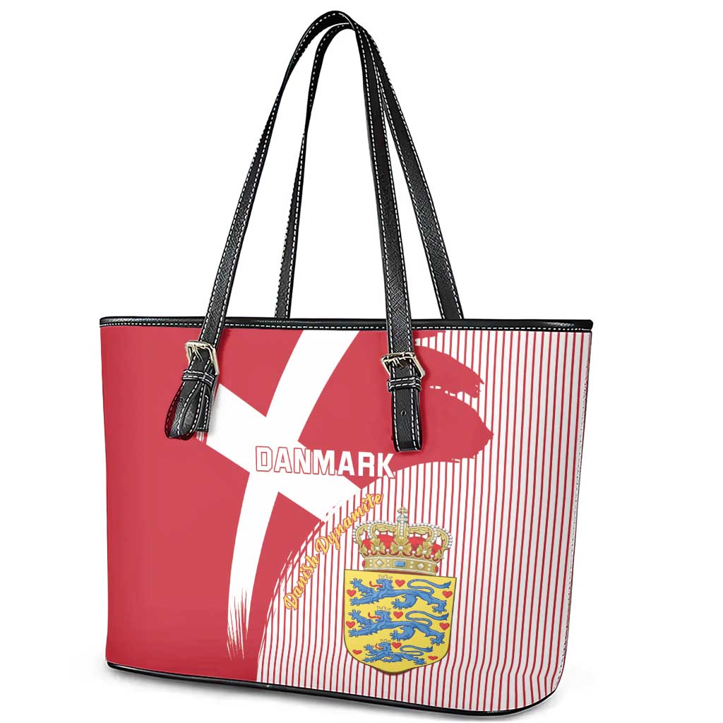 Danmark 2024 Football Leather Tote Bag We are Red We are White We are Danish Dynamite - Wonder Print Shop