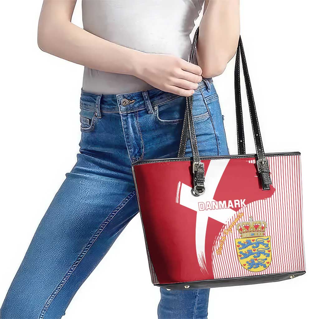 Danmark 2024 Football Leather Tote Bag We are Red We are White We are Danish Dynamite - Wonder Print Shop
