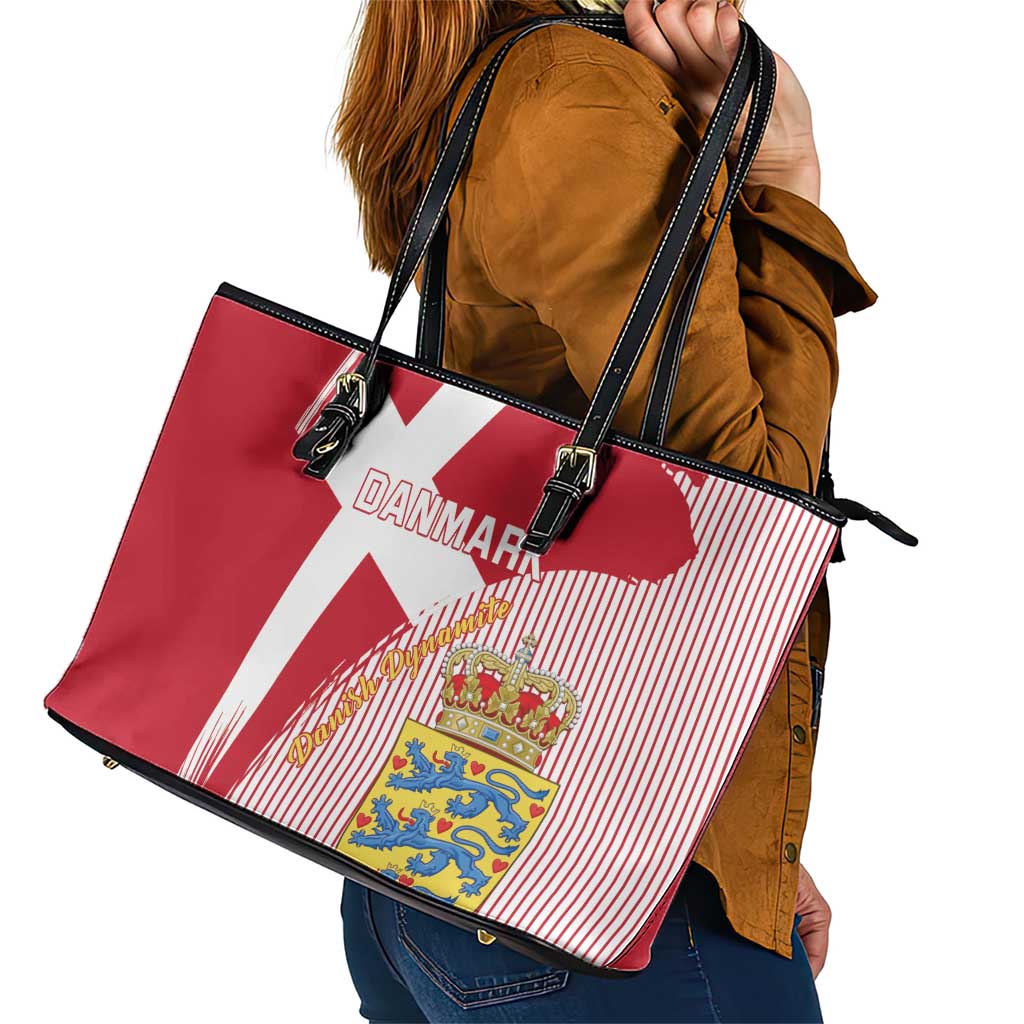 Danmark 2024 Football Leather Tote Bag We are Red We are White We are Danish Dynamite - Wonder Print Shop