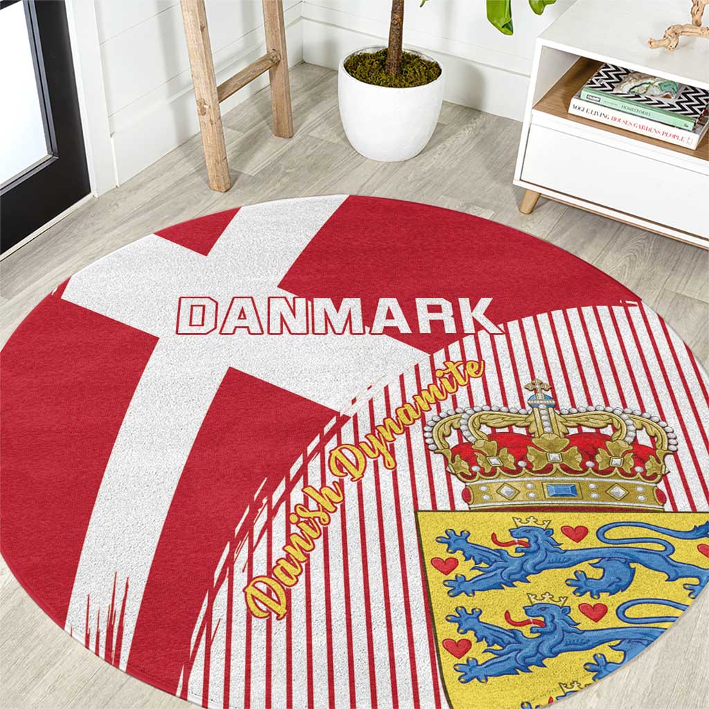 Danmark 2024 Football Round Carpet We are Red We are White We are Danish Dynamite